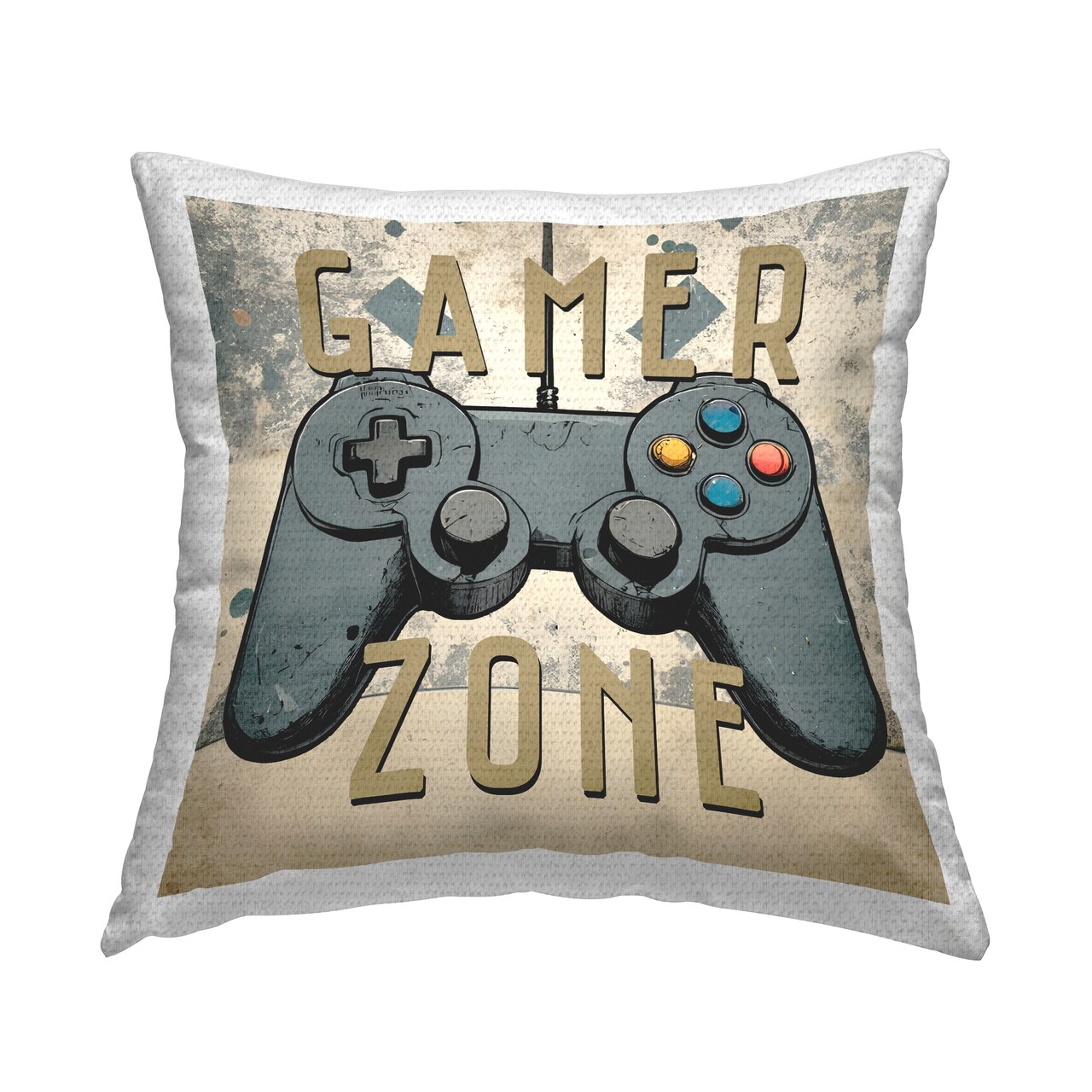 Vintage Gamer Zone Outdoor Printed Pillow Design by Kim Allen, 18 x 7 x 18